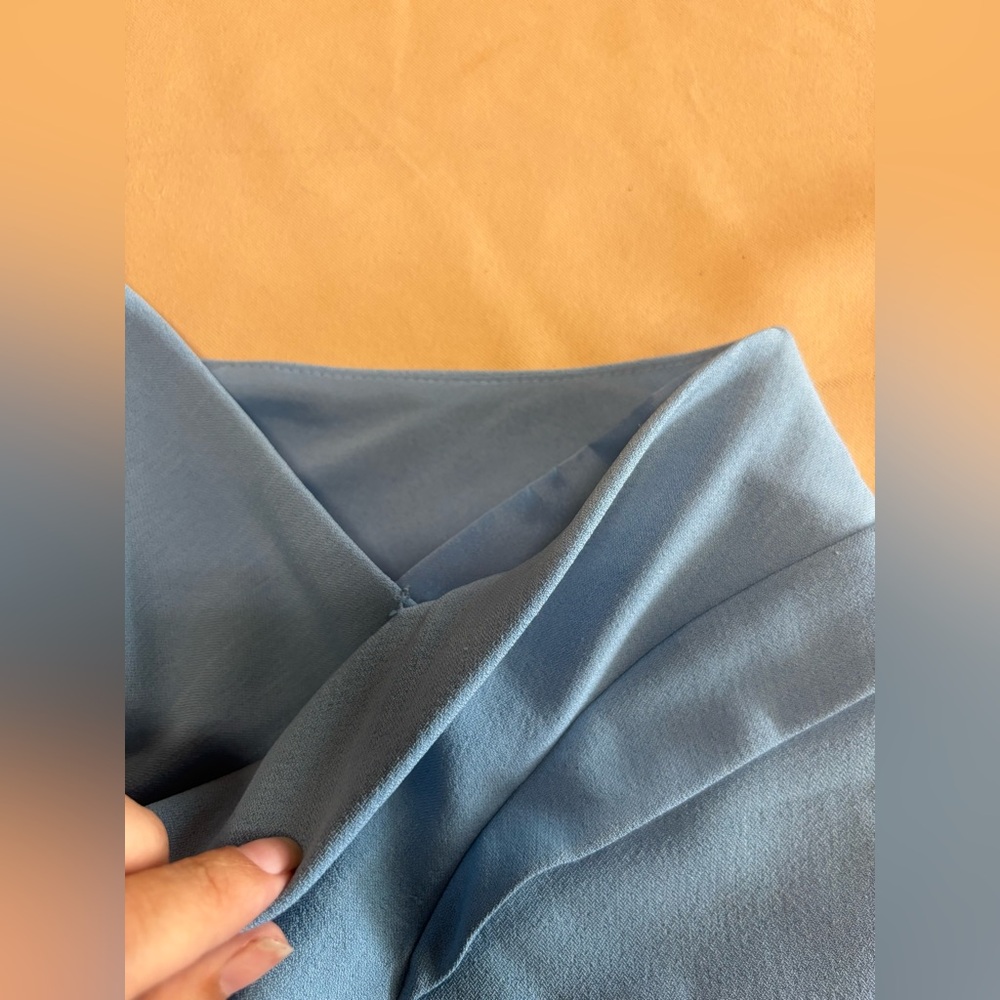 Adrianna Papell Ruched Sheath Dress Sky Blue Sz 10 Office Cocktail Fitted - Picture 11 of 16